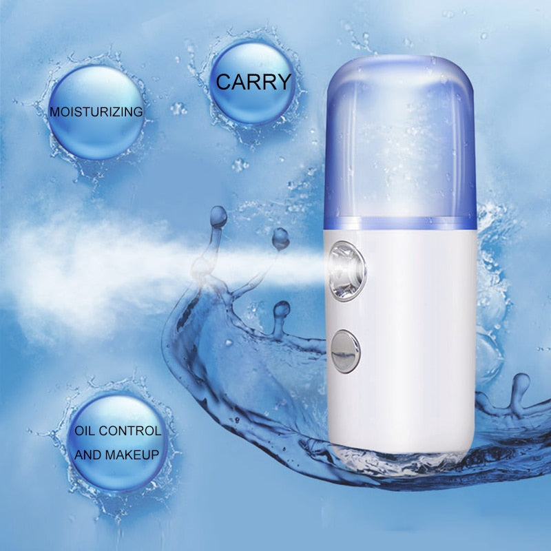 Portable Nano Mist Beauty Sprayer - USB Rechargeable Facial Steamer for Deep Hydration and Moisturizing